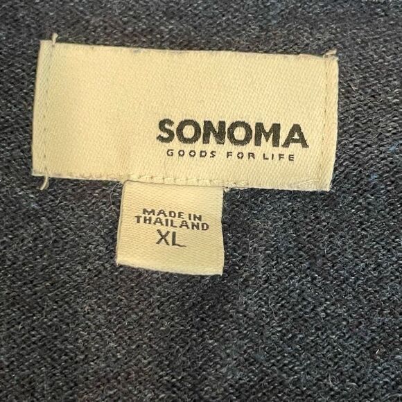 Sonoma Blue Long Sleeves Straight Hemline V-Neck Pullover Sweater Size XL - Picture 4 of 6